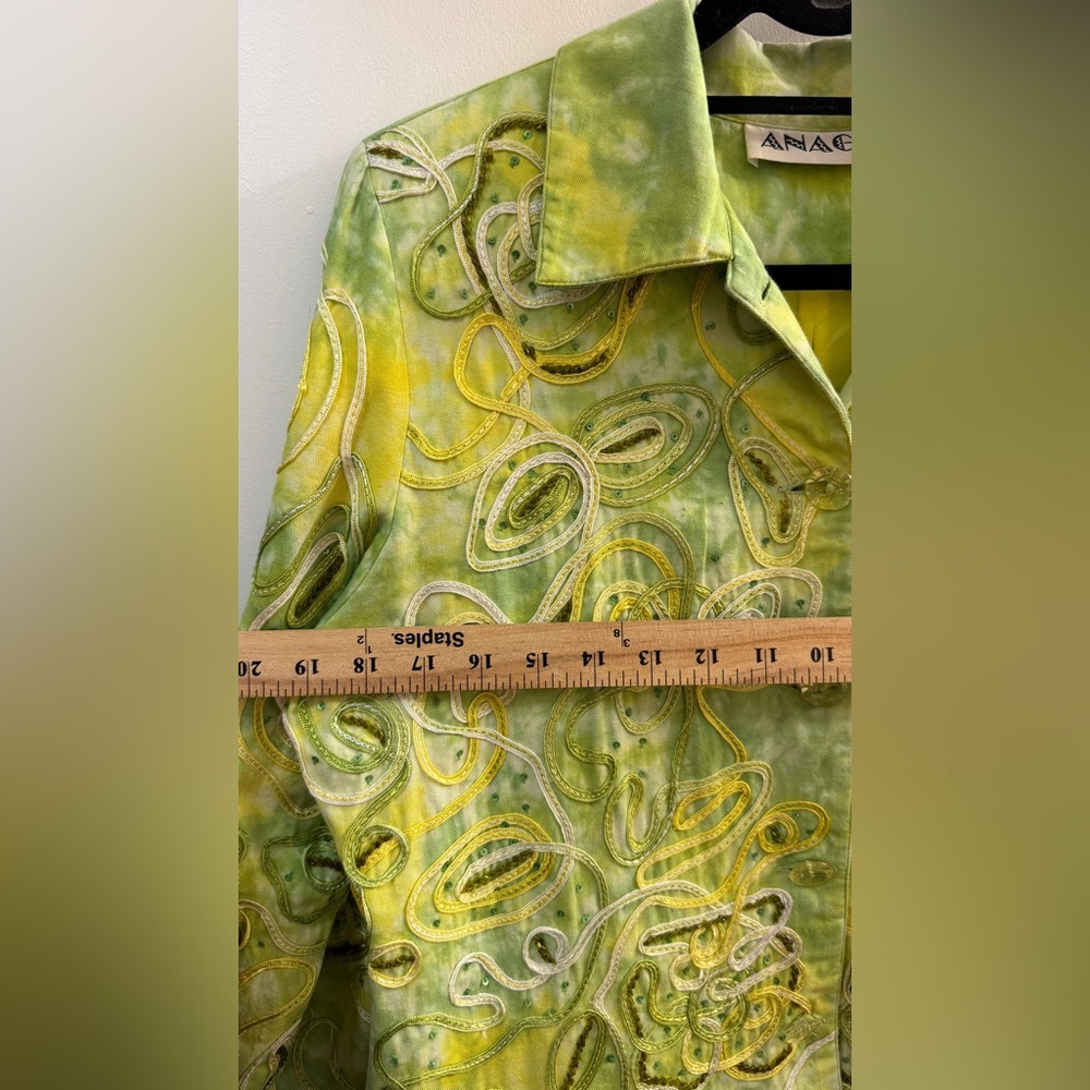 ANAGE Vintage Art To Wear Tie Dye Beaded Jacket S - Picture 9 of 12